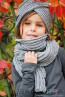 Hat-turban and scarf in grey