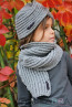 Hat-turban and scarf in grey - 2