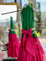 Детска рокля "VAYA" /green & cyclamen/ 5