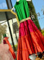 Детска рокля "VAYA" /green, cyclamen & orange/ 7