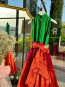 Детска рокля "VAYA" /green, cyclamen & orange/ 8