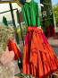 Детска рокля "VAYA" /green, cyclamen & orange/ 11