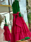 Детска рокля "VAYA" /green & cyclamen/ 2
