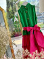 Детска рокля "VAYA" /green & cyclamen/ 4