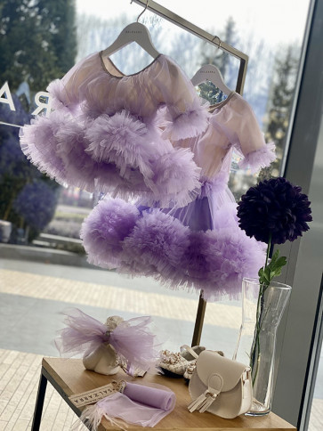 Луксозна детска рокля "BELLISSIMA" purple edition 1