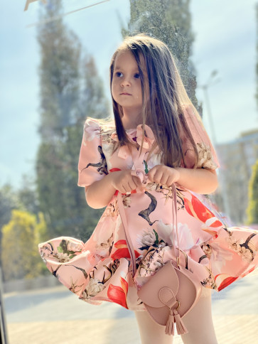 Детска рокля "BIRDS & FLOWERS & PINK" 1