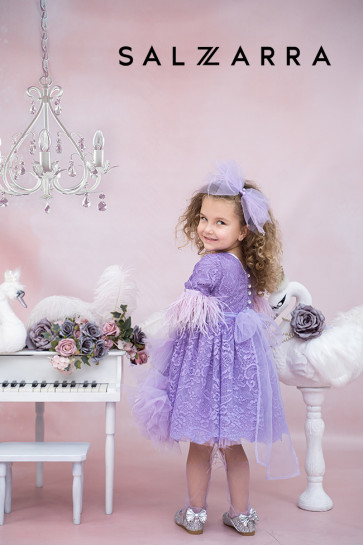 Детска луксозна рокля „ДАНТЕЛЕНО ИЗКУШЕНИЕ“ purple edition 1