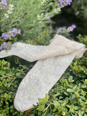 Детски чорапогащник "ECRU FLOWER" 1