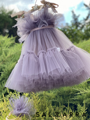 Детска рокля „БАЛЕРИНА" smokey violet / long edition 1
