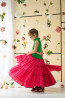 Детска рокля "VAYA" /green & cyclamen/ 2
