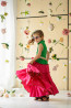 Детска рокля "VAYA" /green & cyclamen/ 3