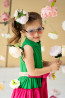 Детска рокля "VAYA" /green & cyclamen/ 5