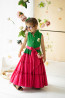 Детска рокля "VAYA" /green & cyclamen/  6